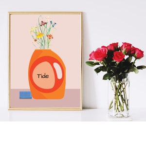 Laundry room Wall Art, Laundry Art prints, tide with flowers decor, Printable Laundy design, Instant download.