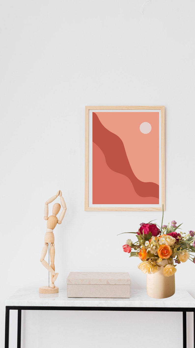 Boho Abstract Art, Midcentury Modern Wall Art, Geometric Wall Decor