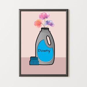 Stampe artistiche per la lavanderia, decorazioni floreali, stampe murali per la lavanderia, design per la lavanderia stampabile, download immediato.