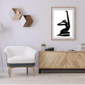 Set of 3 /abstract Black White Set Prints, Female Body Wall Art Print ...