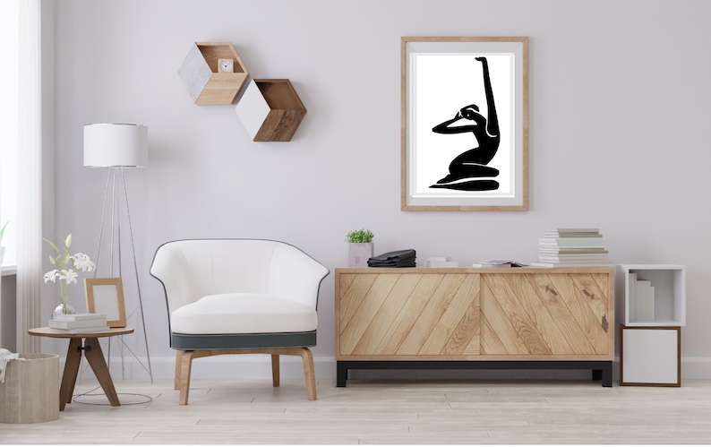 Set of 3 /abstract Black White Set Prints, Female Body Wall Art Print ...