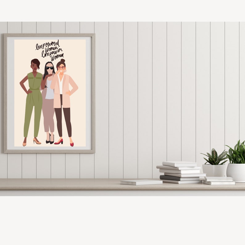 Strong Women Svg Wall Art, Diversity Art Print, Girl Power, Office Wall