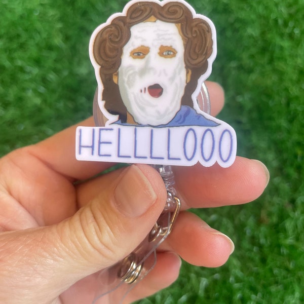 Mrs Doubtfire Funny Badge Reel; Retractable Badge Holder; Nurse ID Badge Clips