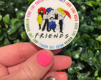 Friends I’ll Be There for You Retractable Badge Reel; RN Nurse Badge Clips; Funny Medical ID Badge Holders