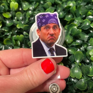 Michael Scott Prison Mike The Office Badge Reel; Funny Nurse Retractable Badge Holders Clips