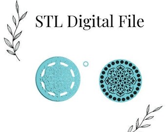 Mandala Coaster/Trinket Dish #2 Polymer Clay Cutter, Digital STL File, 2 Cutter Versions, Instant Download, STL file for 3D Printer, 3 sizes