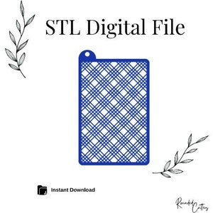 May include: A digital file for a 3D printed stencil with a blue and white checkered pattern. The file is for instant download. STL Digital File.