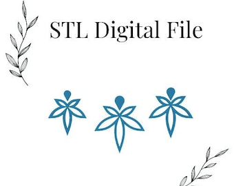 Hallow Dangled Leaf Polymer Clay Cutter, Digital STL File, 2 Cutter Versions, Instant Download, STL file for 3D Printer, 3 sizes
