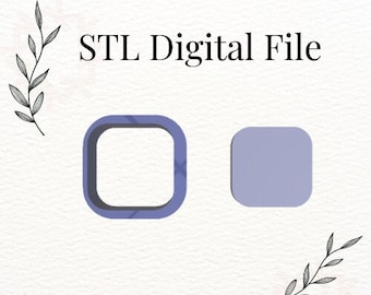Rounded Square Polymer Clay Cutter, Digital STL File, Multiple Sizes, 2 Cutter Versions, Instant Download, STL file for 3D Printer, 7sizes