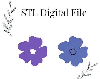 Abstract Flower #1 Polymer Clay Cutter, Digital STL File, 2 Designs, 2 Cutter Versions, Instant Download, STL file for 3D Printer, 6 sizes