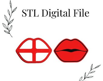 Lips Trinket Dish Taglierina in argilla polimerica, file STL digitale, 2 versioni di taglierina, download immediato, file STL per stampante 3D, 3 dimensioni