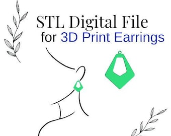 Pliki STL kolczyków, kolczyki drukowane w technologii 3D, biżuteria drukowana w technologii 3D dla małych firm, do drukowania w domu
