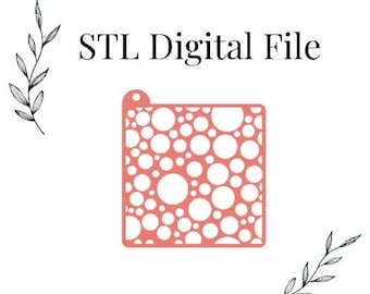 Circles Stencil #12 for Polymer Clay, Digital STL File, Instant Download, STL file for 3D Printer, 3 thickness sizes