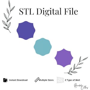 Trinket Dish Polymer Clay Cutter, Digital STL File, 2 Cutter Versions, Instant Download, STL file for 3D Printer, 3 Designs, 3 sizes