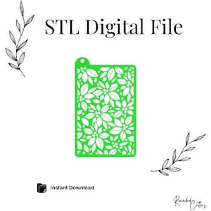 May include: Green digital file for a 3D printed floral design. The file is available for instant download. STL Digital File.