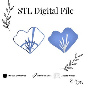 Flower Trinket Dish Polymer Clay Cutter, Digital STL File, 2 Cutter Versions, Instant Download, STL file for 3D Printer, 3 sizes