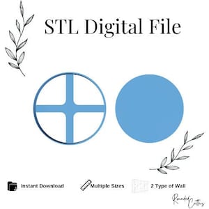 Circle Trinket Dish Polymer Clay Cutter, Digital STL File, 2 Cutter Versions, Instant Download, STL file for 3D Printer, 13 sizes