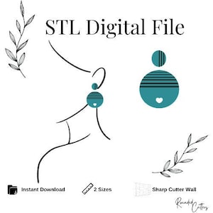Circle with small Heart Polymer Clay Cutter, Digital STL File, Instant Download, STL file for 3D Printer, 2 cutters set, 2 sizes