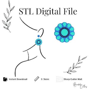 Teardrop Flower with Faux Stone Polymer Clay Cutter, 3 Cutter SET, Digital STL File, Instant Download, STL file for 3D Printer, 3 sizes
