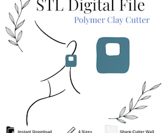 Organic Donut Polymer Clay Cutter, Digital STL File, Instant Download, STL file for 3D Printer, 4 sizes