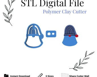 Kerstkabouter polymeerkleisnijder, digitaal STL-bestand, direct downloaden, STL-bestand voor 3D-printer, 3 maten