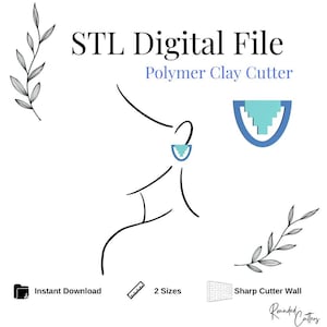 Geometric Shape Polymer Clay Cutter, Digital STL File, Instant Download, STL file for 3D Printer, 2 Cutters SET,  2 sizes