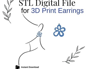 Pliki STL do kolczyków, kolczyki do druku 3D, biżuteria drukowana w 3D dla małych firm, do druku w domu