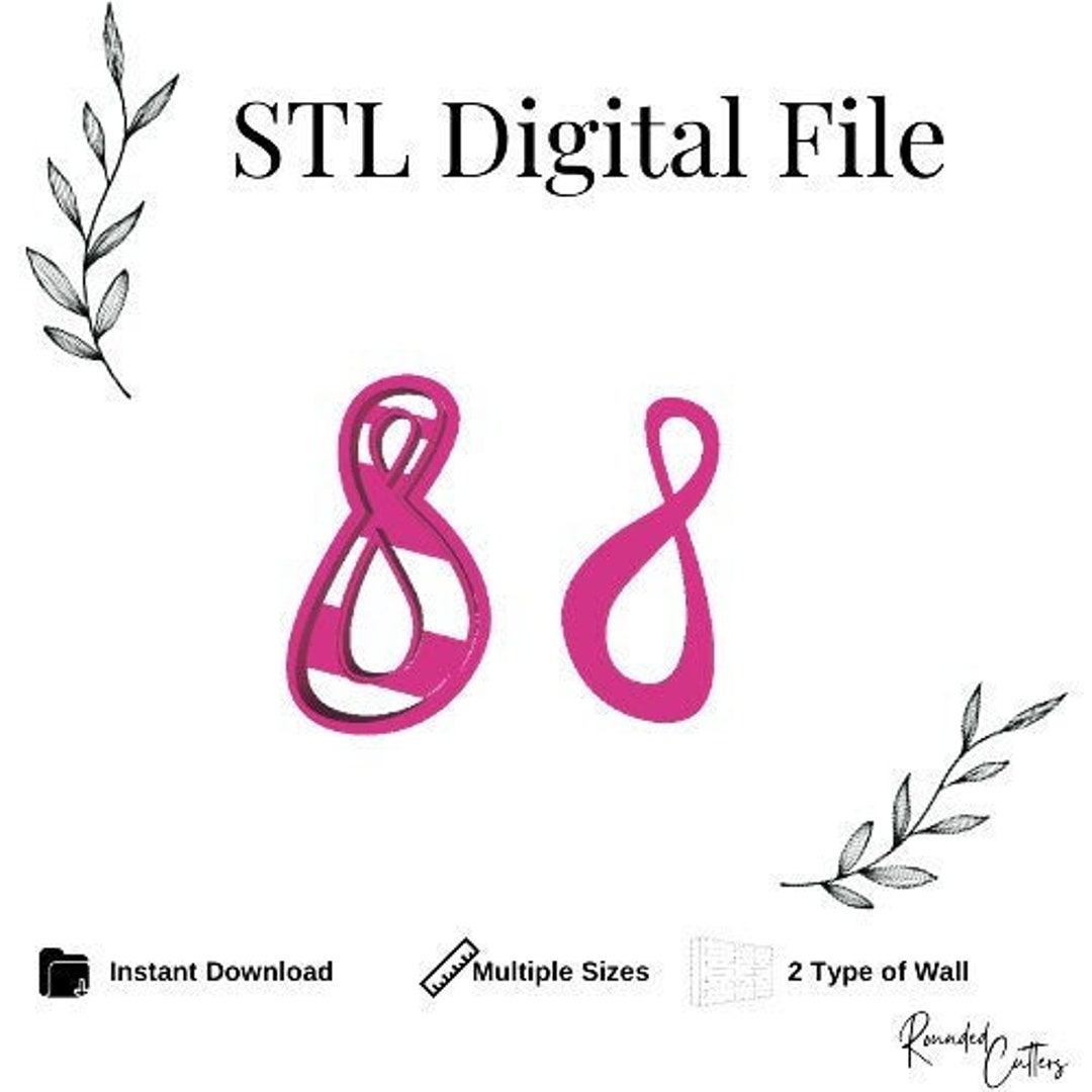 Infinity Sign Polymer Clay Cutter, Digital STL File, Multiple Sizes, 2 ...