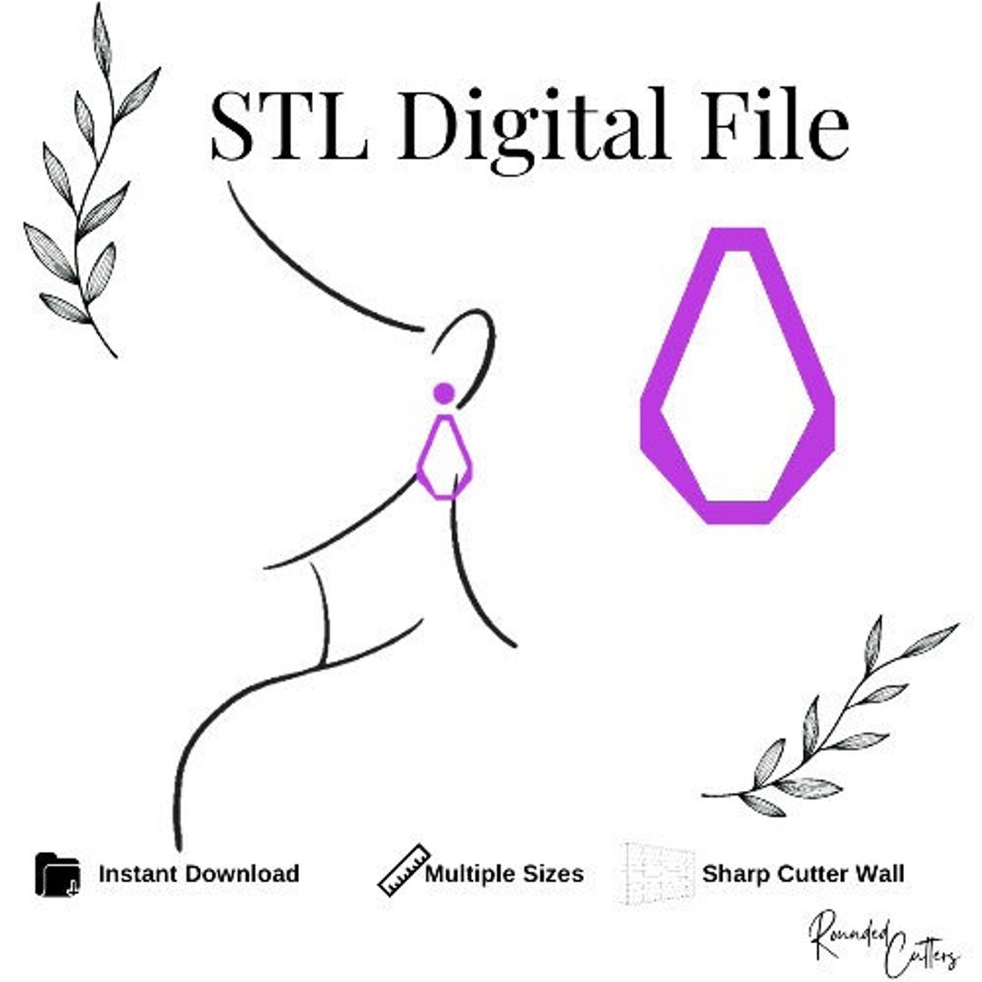 Long Polygon Cutout Polymer Clay Cutter, Digital STL File, Instant ...