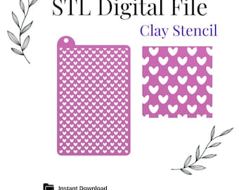 Stencils #121 for Polymer Clay, Digital STL File, Instant Download, STL file for 3D Printer, 3 thickness sizes