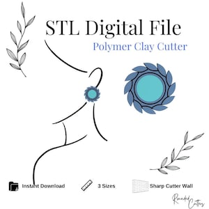 Greek Sun Polymer Clay Cutter, Digital STL File, Instant Download, STL file for 3D Printer, 2 Cutters SET, 3 sizes