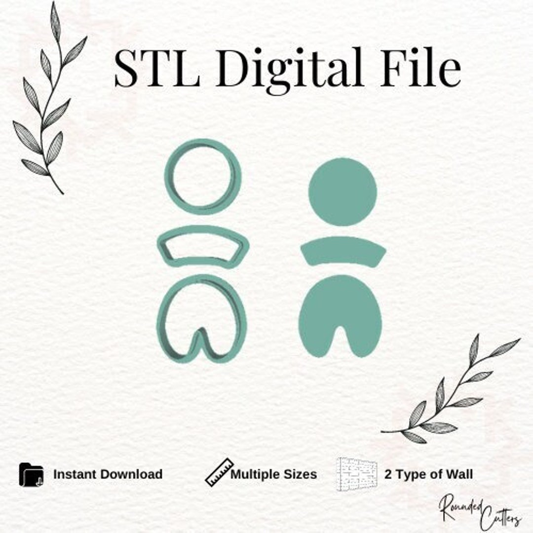 Human Cutter Shape Human Shape Polymer Clay Cutter, Digital STL File, Multiple Sizes, 2 ...