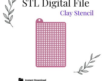 Stencils #115 for Polymer Clay, Digital STL File, Instant Download, STL file for 3D Printer, 3 thickness sizes