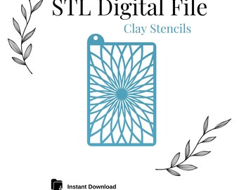 Stencils #126 for Polymer Clay, Digital STL File, Instant Download, STL file for 3D Printer, 3 thickness sizes
