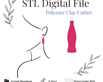 Soda Bottle Polymer Clay Cutter, Digital STL File, Instant Download, STL file for 3D Printer, 5 sizes