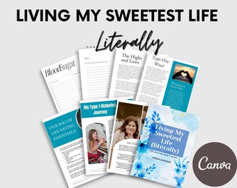 Living My Sweetest Life Diabetes Journal für Kinder & Jugendliche | Typ 1 Blutzucker Log, Carb Tracker, tägliche Anweisungen | T1D Support Geschenk