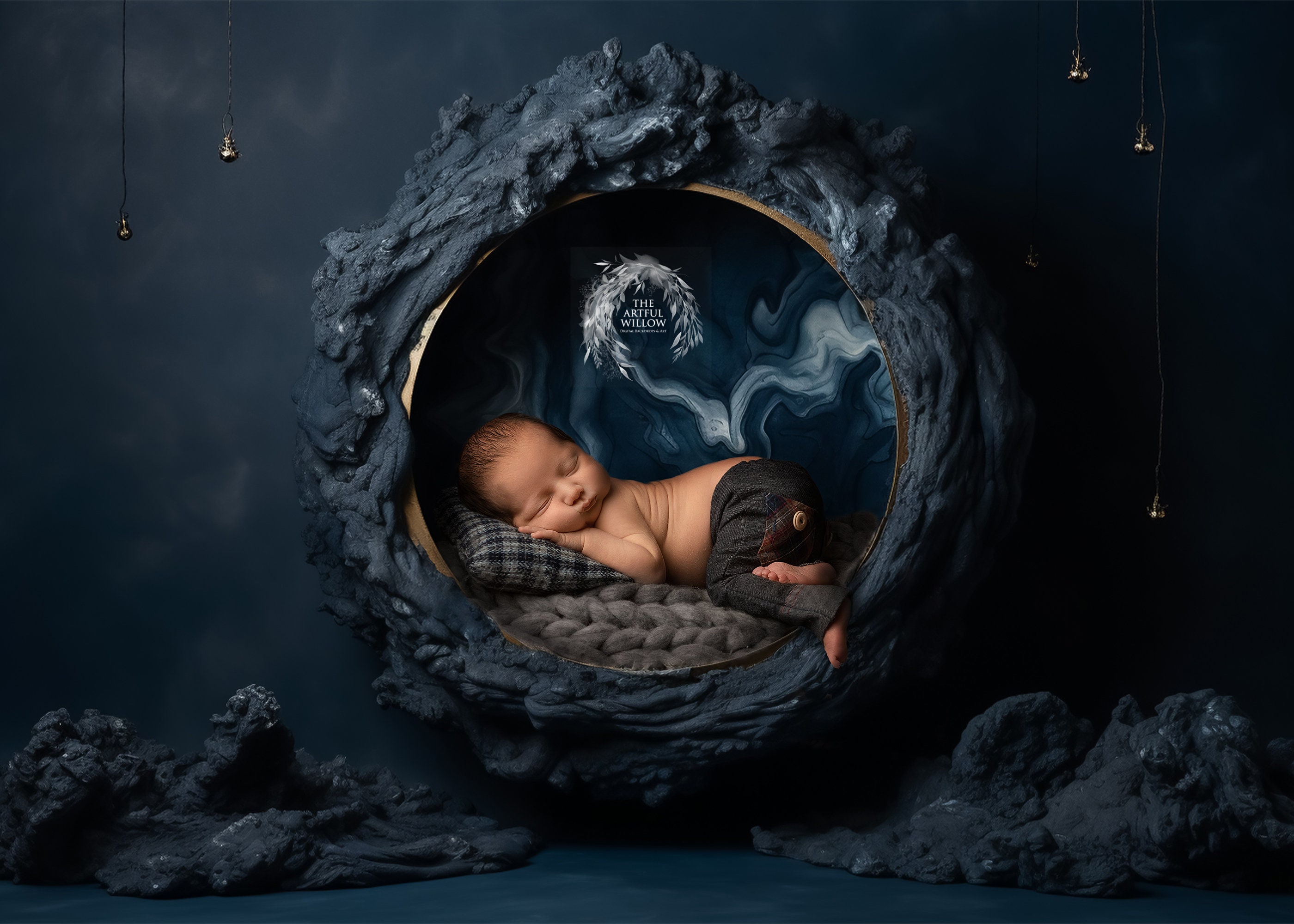 Digital Backdrop Collection The 'finley' Digital Backdrop Collection (SET OF 5 Stunning Deep Blue ...