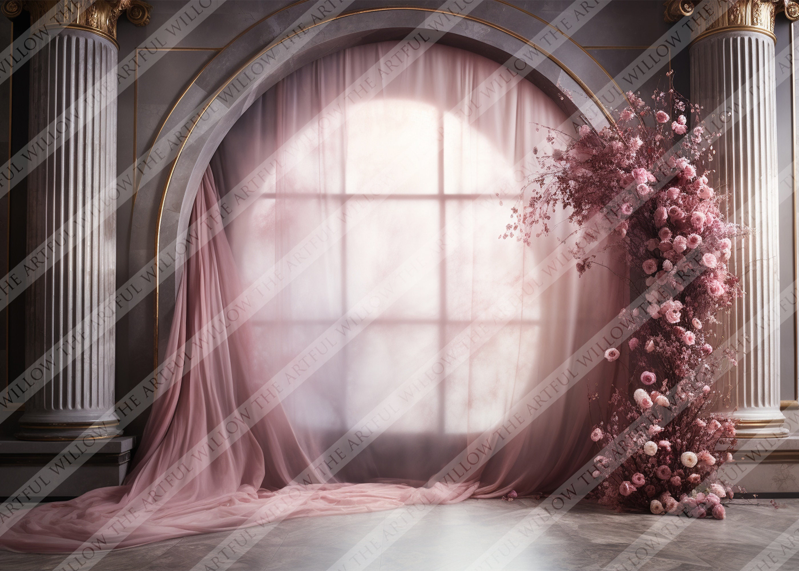 The 'leanna' Digital Backdrop Collection (SET OF 5 Stunning Pink Back ...