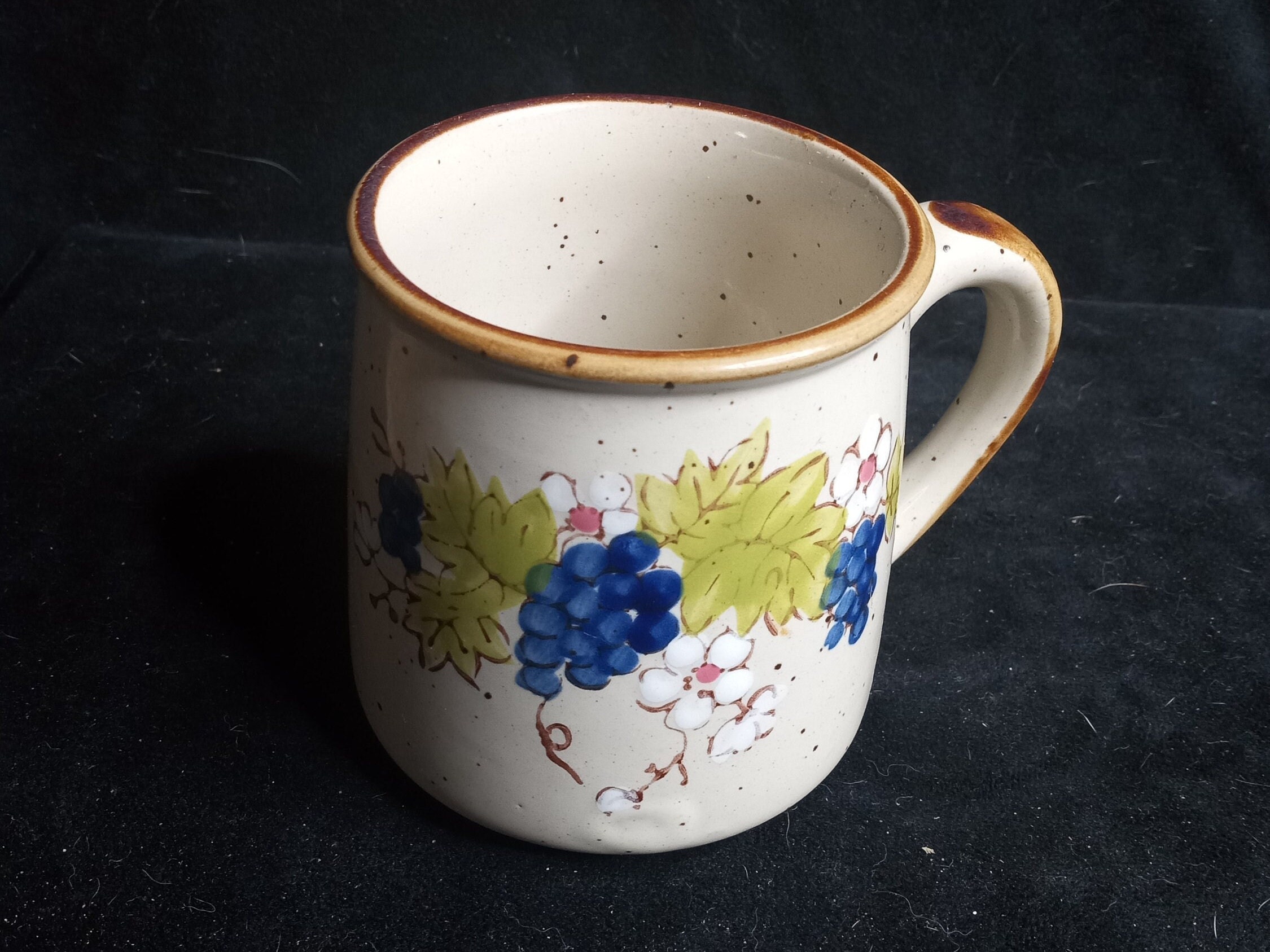 Vintage Retro MCM Norleans Korea Coffee Cup Mug Grapes Coffee Tea Bohemian