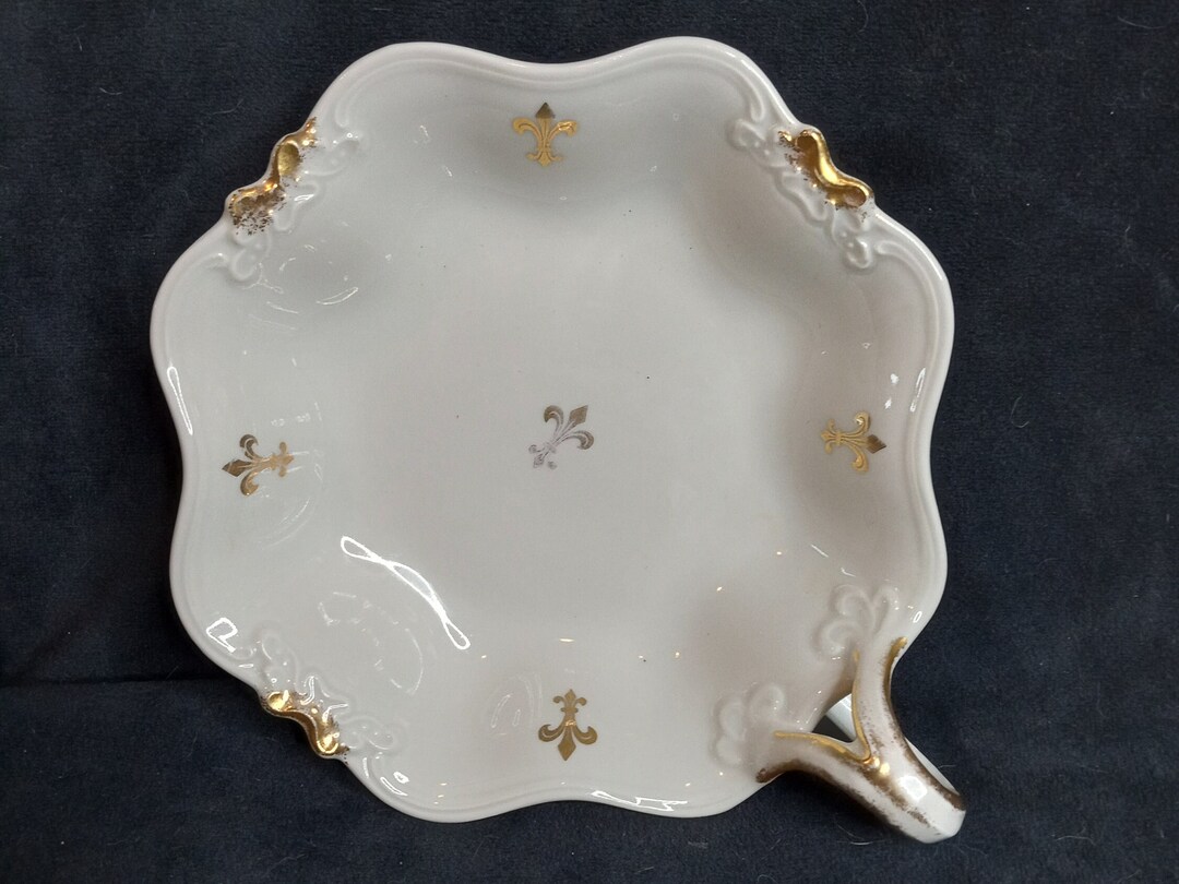 Vintage Porcelain China GDA Limoges France Gold Floral Nappy Etsy