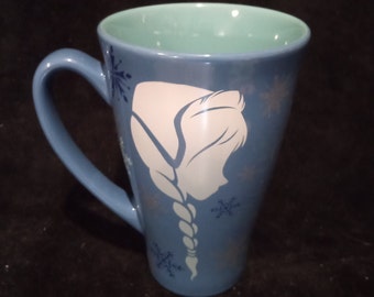 Disney Frozen Elsa & Anna Silhouette "Keep Calm and Let It Go" Mug - Like New