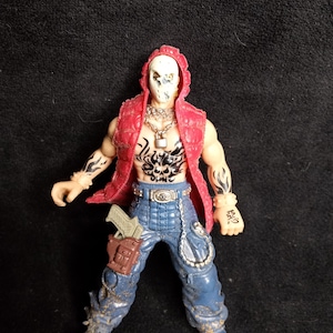 Vintage Chap Mai Punkrocker Pete Red Vest Skull Mask Plastic Figure 4&quot;