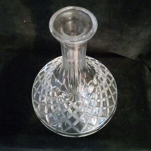 Vintage Hand Cut Bohemia Crystal Ships Decanter (no stopper) 9&quot; Tall