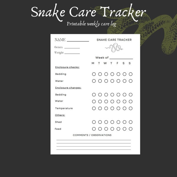 Reptile Care Sheet Printable Etsy Reptile Care Sheet Printable Etsy