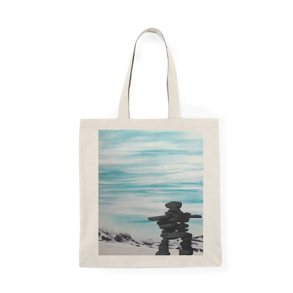 Inuit Inukshuk in winter- Tote Bag