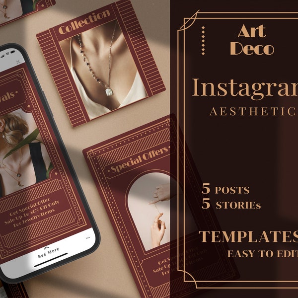 ArtDeco Instagram Posts & Stories Templates