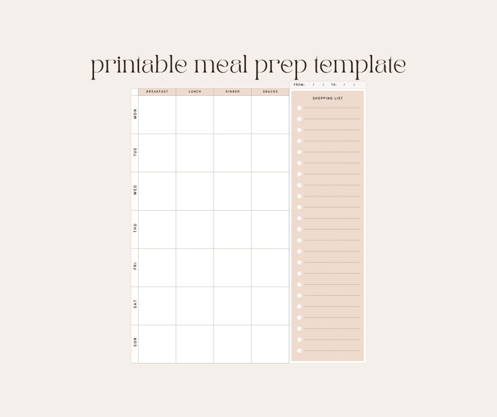 Toddler Meal Plan Template Kids Meal Plan Kids Template Toddler Meal