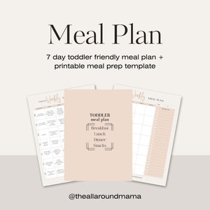 Toddler Meal Plan Template Kids Meal Plan Kids Template Toddler Meal Plan Template Printable Kids Meal Planner