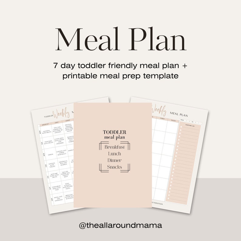 Toddler Meal Plan Template Kids Meal Plan Kids Template Toddler Meal ...