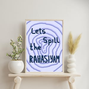 Let&#39;s spill the Rahasiyam | Tamil Idiom Poster | Tamil Culture | Minimal Home Decor | Tamil Qoute Print | Tamil Painted Wall Art | A4 | A3
